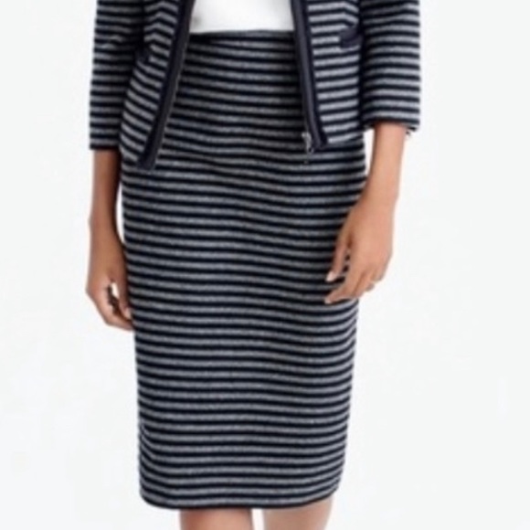 J. Crew Factory Pencil Skirt in Blue and White Stripe Size 12 - Picture 5 of 6